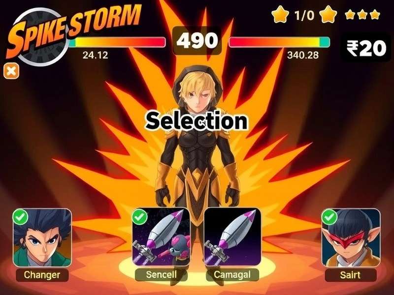 Diverse character roster in Spike Storm Spike Storm character selection screen